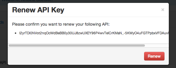 Reset API Keys